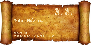 Muhr Mína névjegykártya